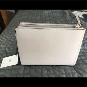 Lo & Sons “The Pearl” Light Gray Saffiano Leather Bag